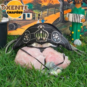 Chapéu Gonzagão Preto com Prata - Imagem 1