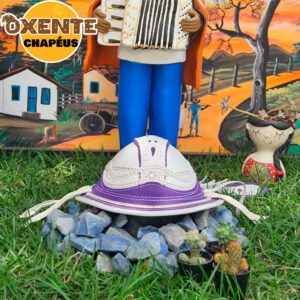 Chapéu Dominguinhos Branco com Lilás Claro Feminino - Imagem 1