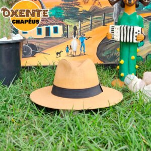 Chapéu Panamá Creme c/Faixa Preta - Imagem 1