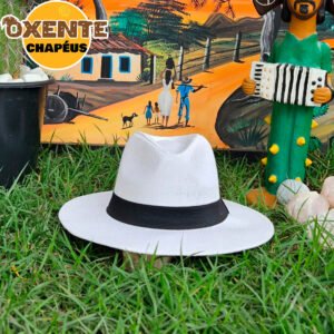 Chapéu Panamá Branco c/Faixa Preta - Imagem 1